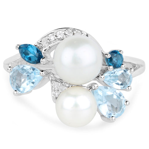 4.96 Carat Genuine Multi-Stone .925 Sterling Silver Ring