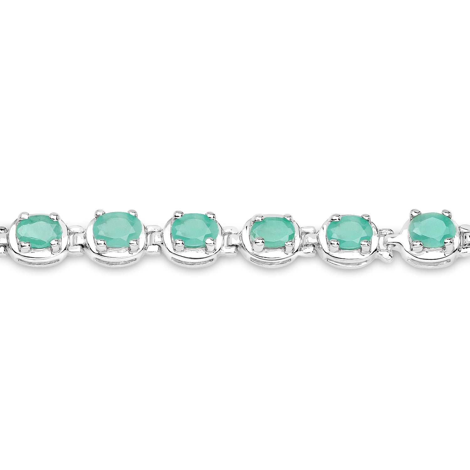 3.78 Carat Genuine Emerald .925 Sterling Silver Bracelet