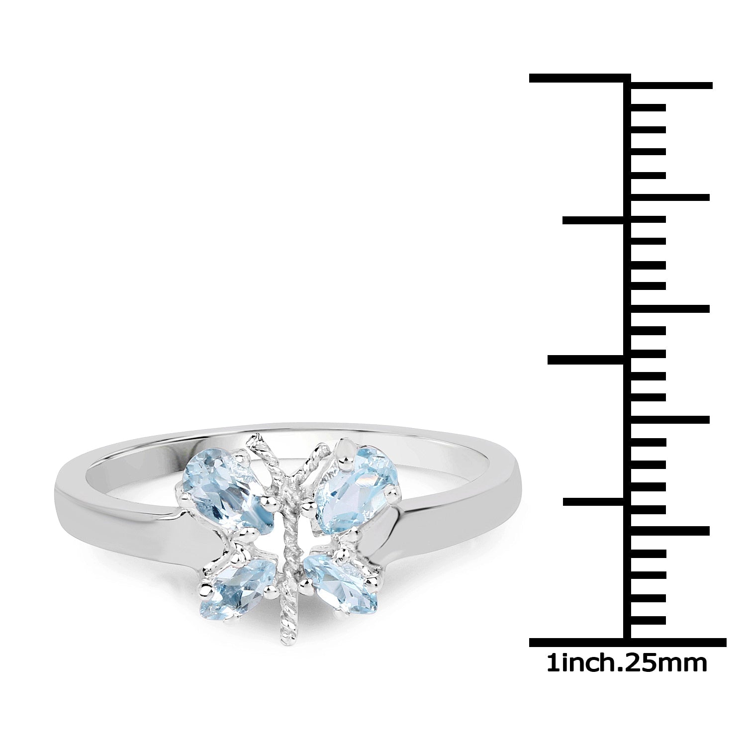 0.68 Carat Genuine Blue Topaz .925 Sterling Silver Ring