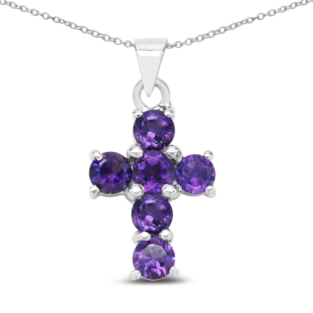 1.44 Carat Genuine Amethyst .925 Sterling Silver Pendant