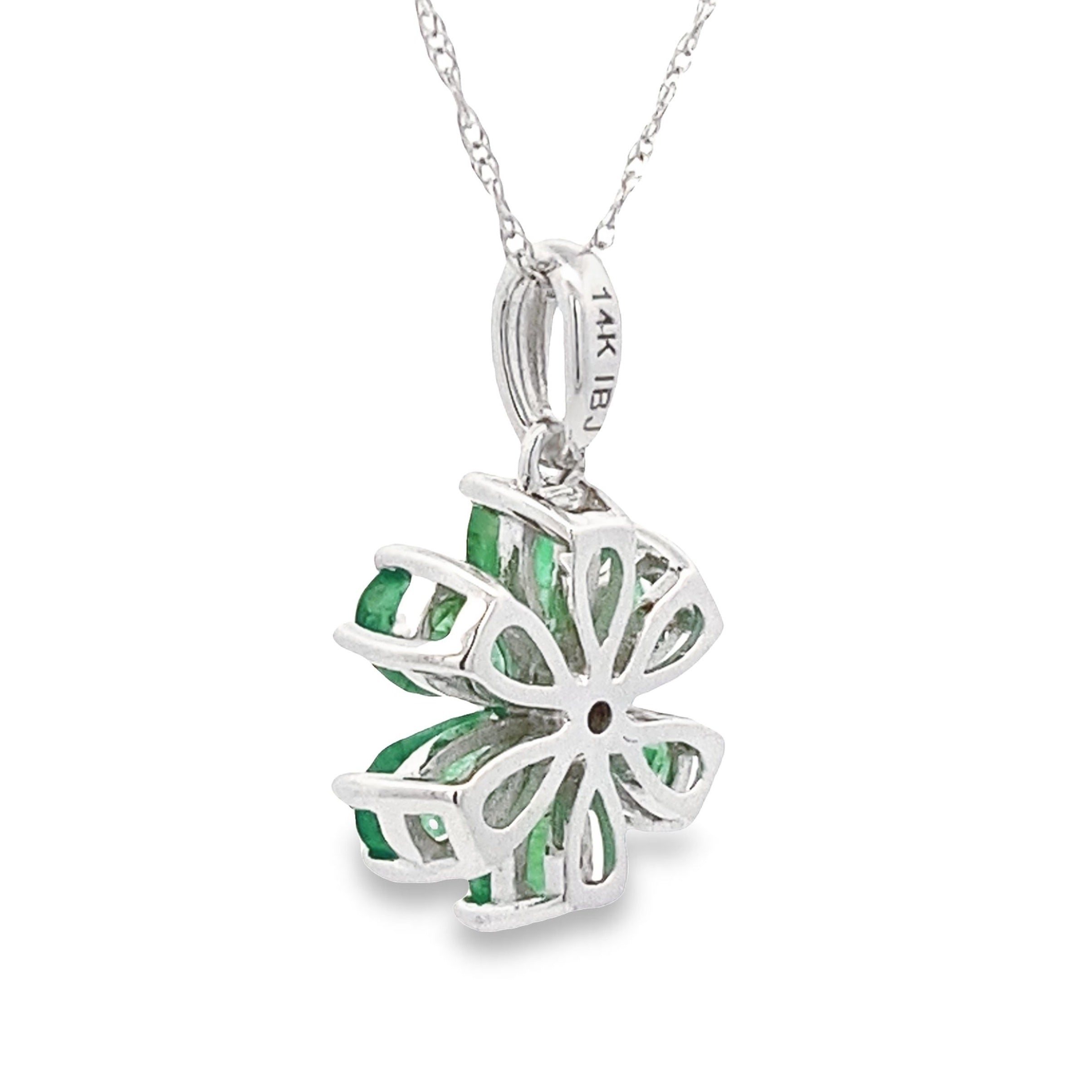 1.51ct Emerald Diamond Fashion Pendants 14K White Gold