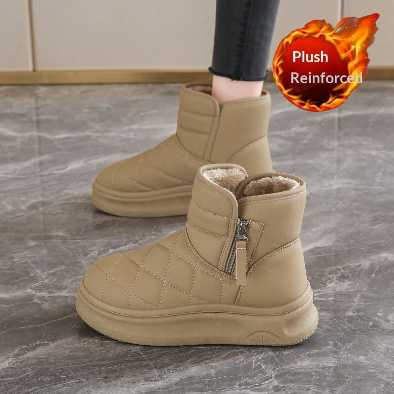 Women’s Casual Warm Fleece-Lined Snow Boots – Winter Anti-Slip Ankle Boots