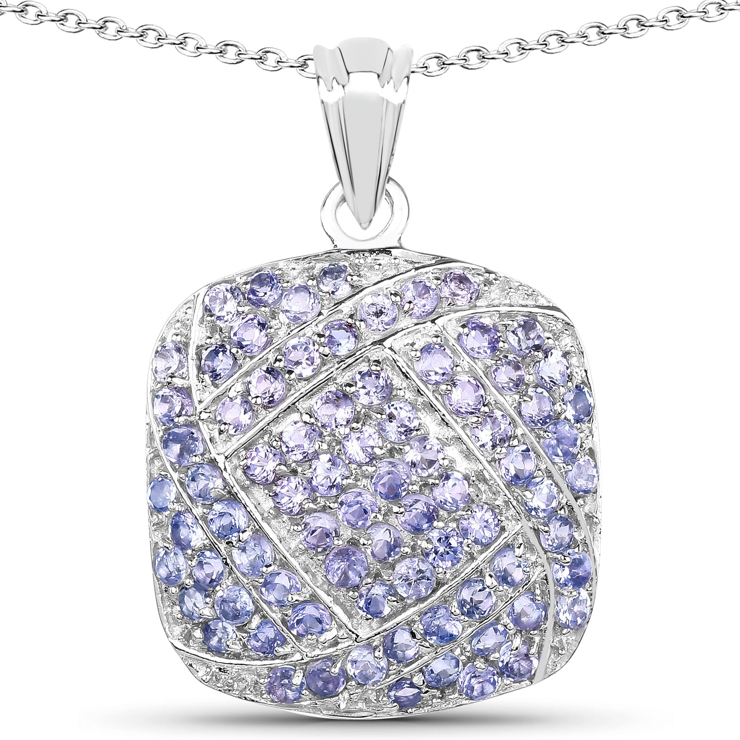 2.73 Carat Genuine Tanzanite .925 Sterling Silver Pendant