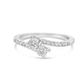 10K White Gold 1/4 Cttw Two-Stone Diamond Bypass Engagement Ring