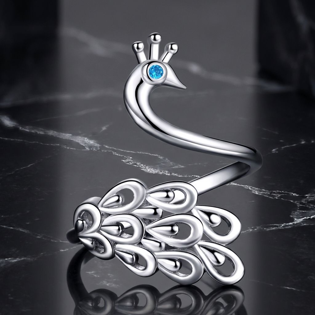 925 Sterling Silver Platinum Plated Pave Setting CZ Ring for Women