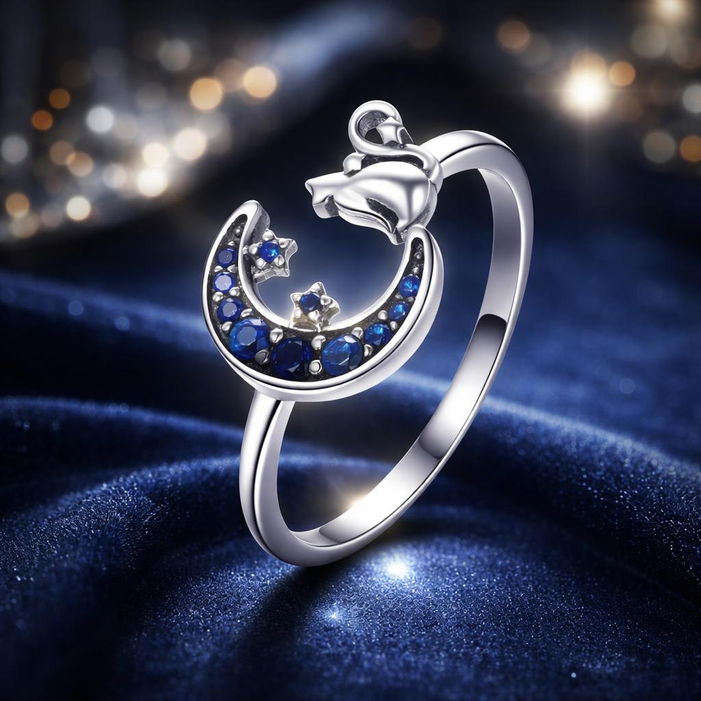 S925 Sterling Silver Oxidized Pavé Setting CZ Ring