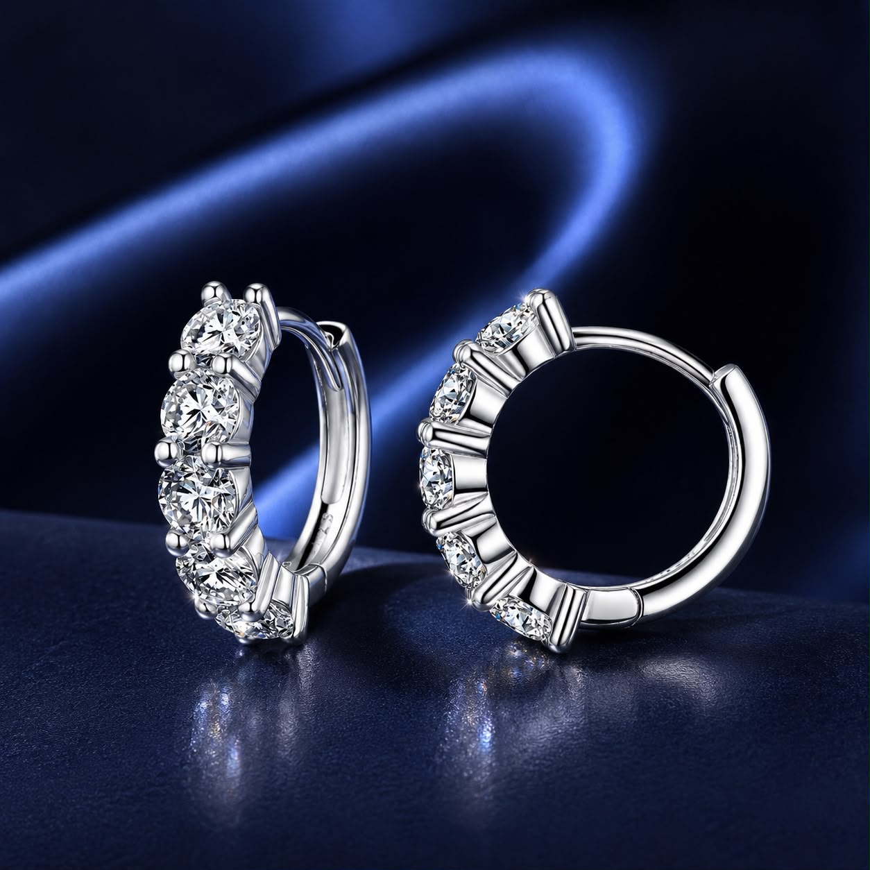 925 Sterling Silver Moissanite Earrings 1.3cm for Women