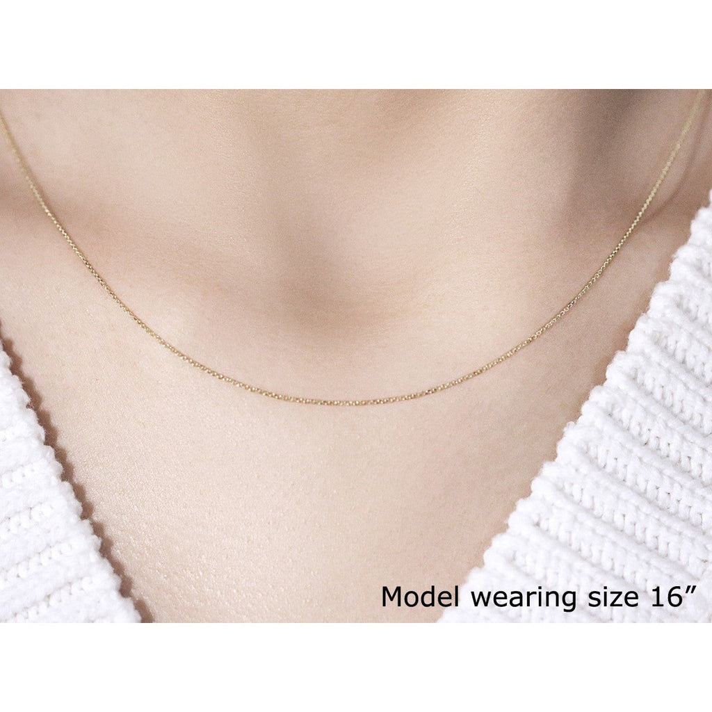 14k Yellow Gold Cable Link Chain 0.5mm