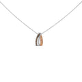 Tri-Tone Sterling Silver 1/2 Carat Total Weight White and Brown Diamond Pendant Necklace
