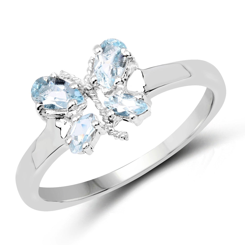 0.68 Carat Genuine Blue Topaz .925 Sterling Silver Ring