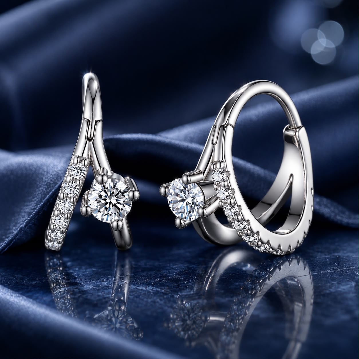 925 Sterling Silver Moissanite 0.3ct Earrings Size 1.2*0.6cm for Women
