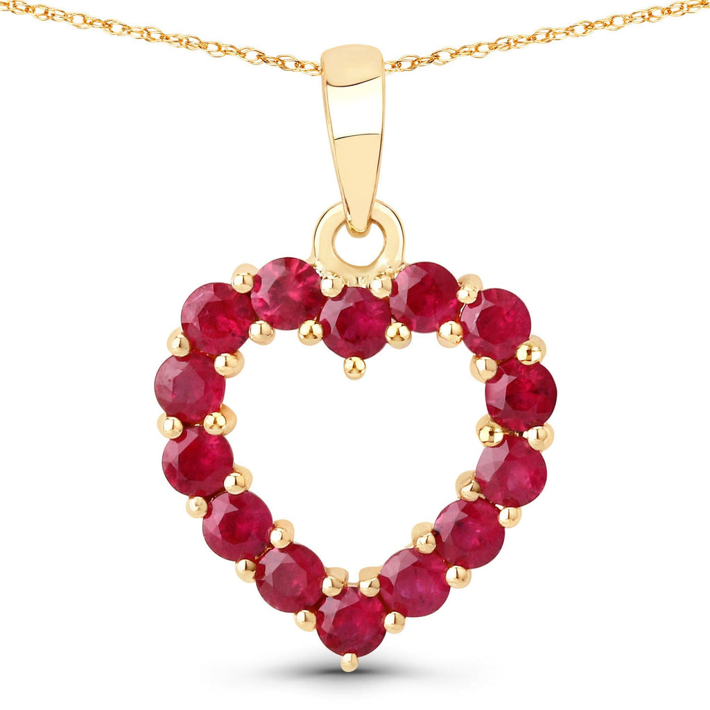 0.43 Carat Genuine Ruby 10K Yellow Gold  Pendant