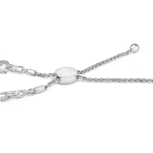 .925 Sterling Silver 1/2 Cttw Diamond Infinity Link Bolo Bracelet