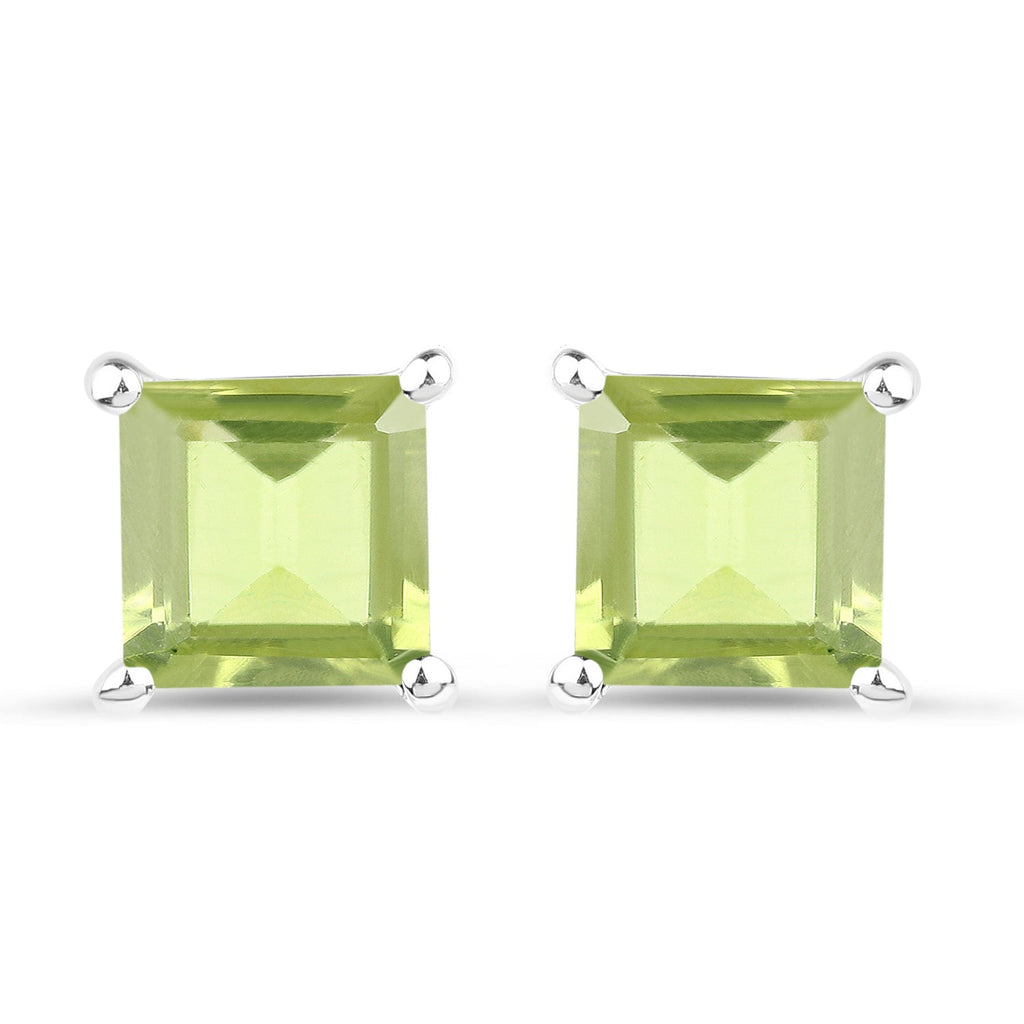 2.30 Carat Genuine Peridot .925 Sterling Silver Earrings