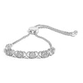 .925 Sterling Silver 1/6 Carat Total Weight Diamond X and O Bolo Bracelet