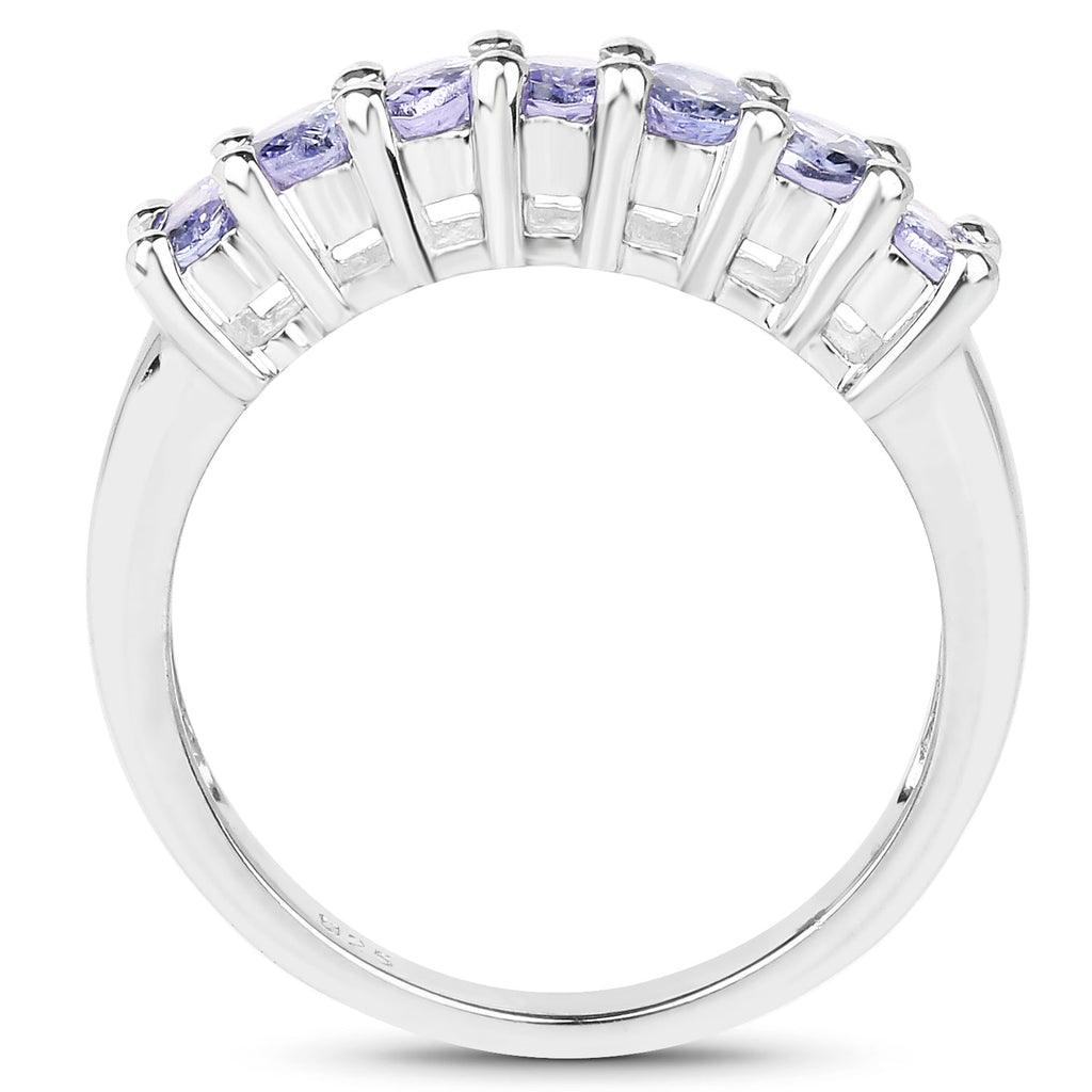 1.19 Carat Genuine Tanzanite .925 Sterling Silver Ring