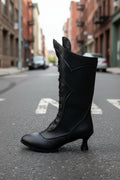Lace-Up Martin Boots | Round Toe Wine-Cup Heel | Large-Size Women’s Boots