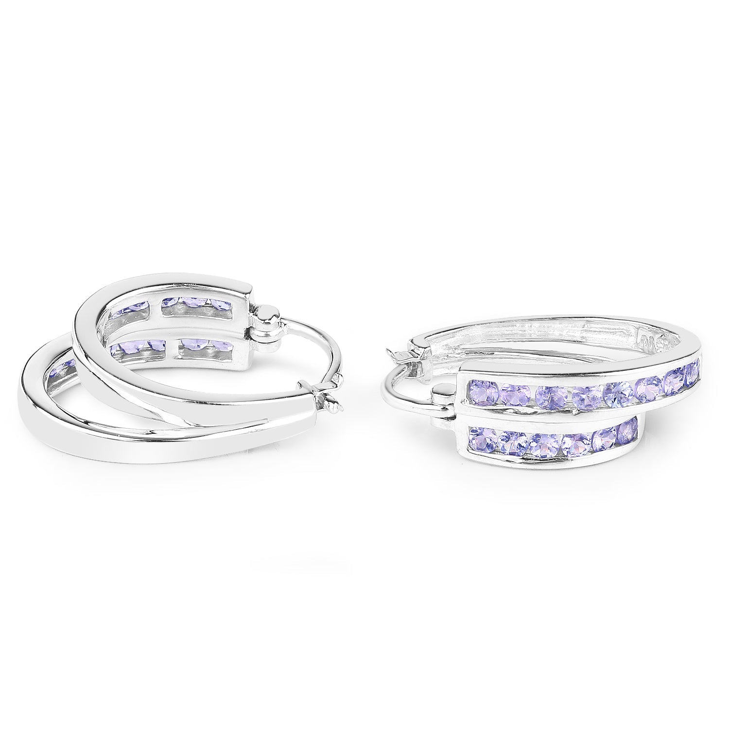1.40 Carat Genuine Tanzanite .925 Sterling Silver Earrings