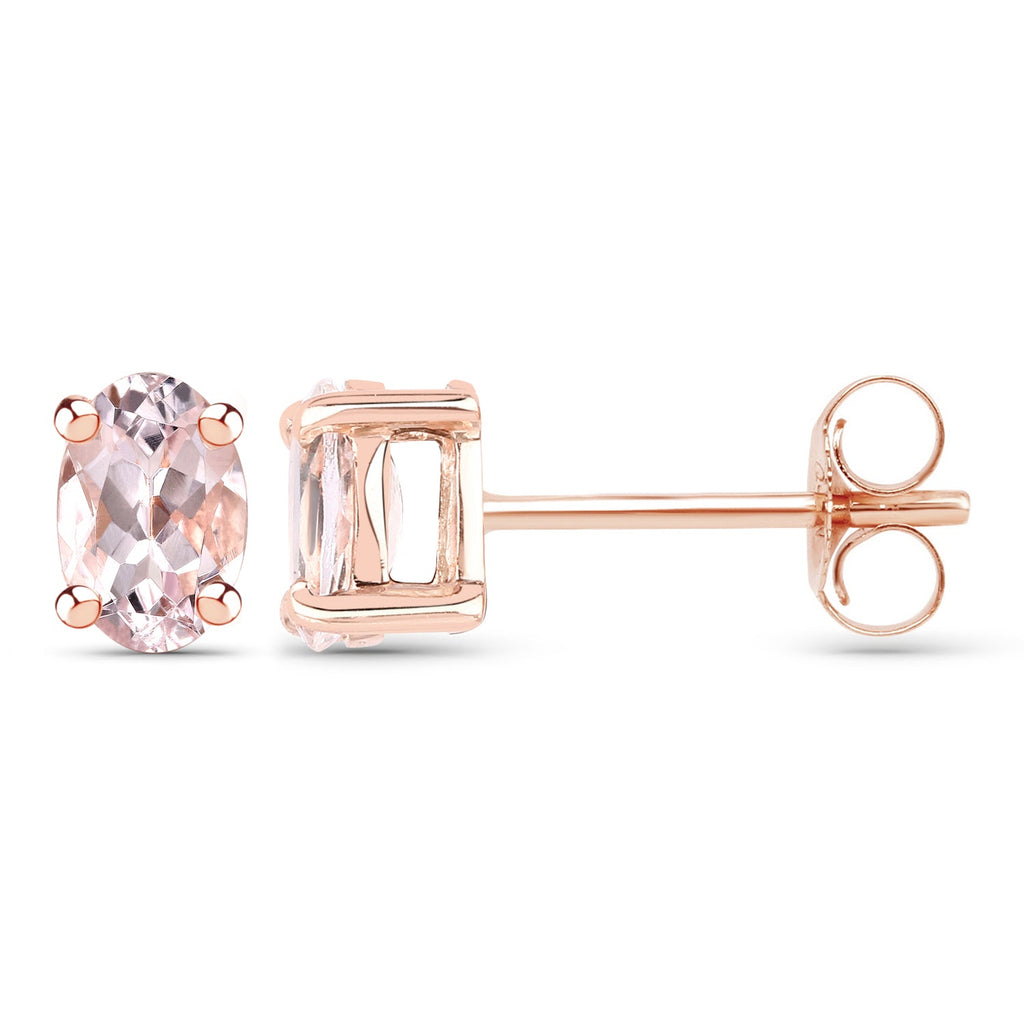 0.72 Carat Genuine Morganite .925 Sterling Silver Earrings