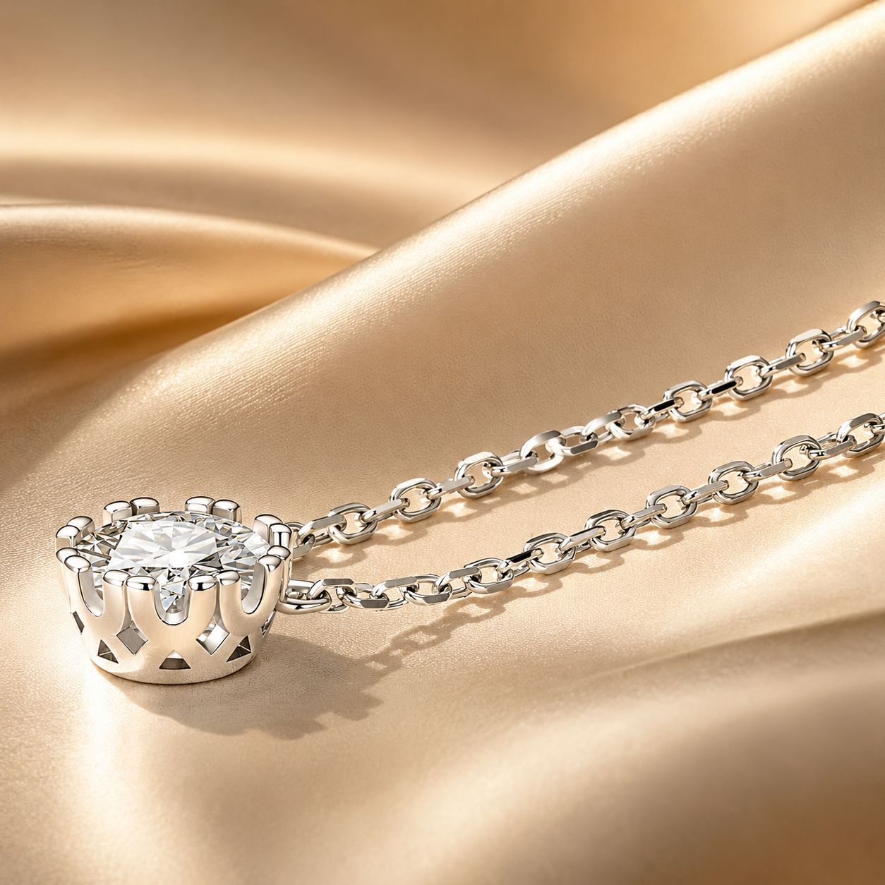 925 Sterling Silver Adjustable Necklace with CZ Pendants for Women