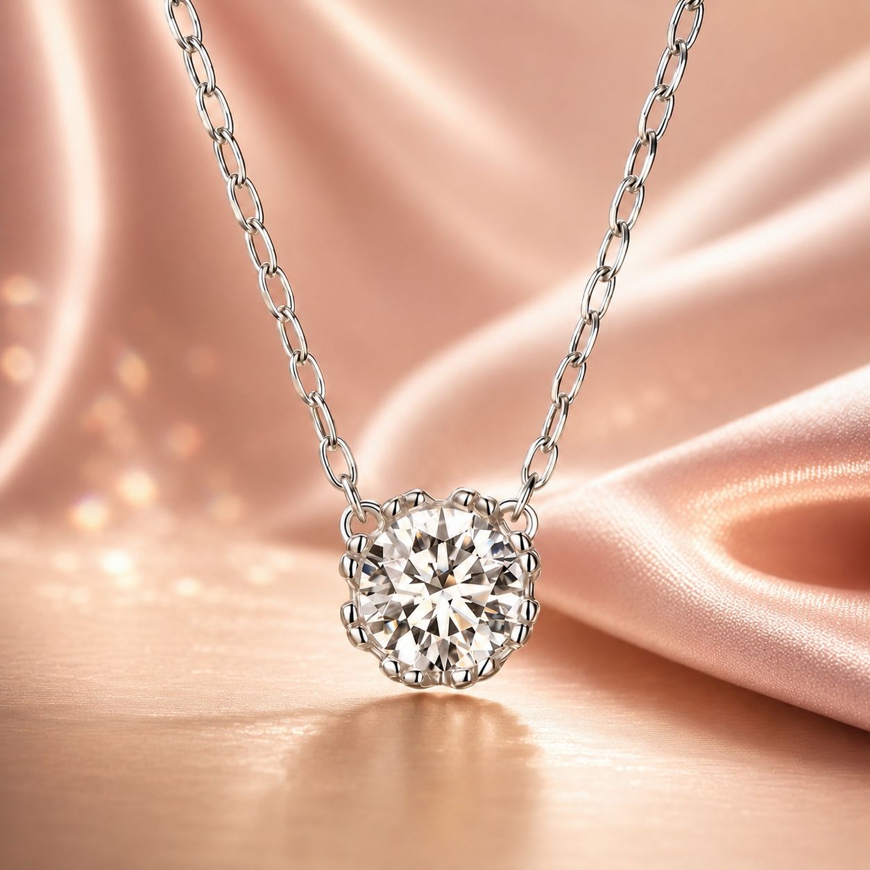 925 Sterling Silver Adjustable Necklace with CZ Pendants for Women