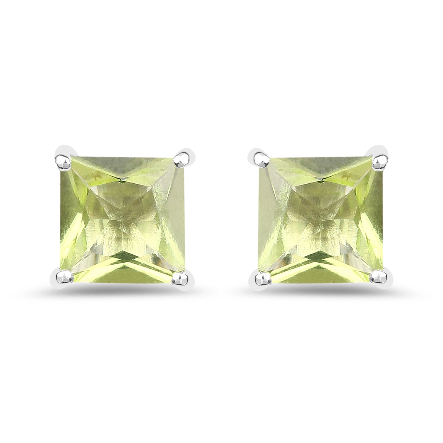 2.00 Carat Genuine Peridot .925 Sterling Silver Earrings