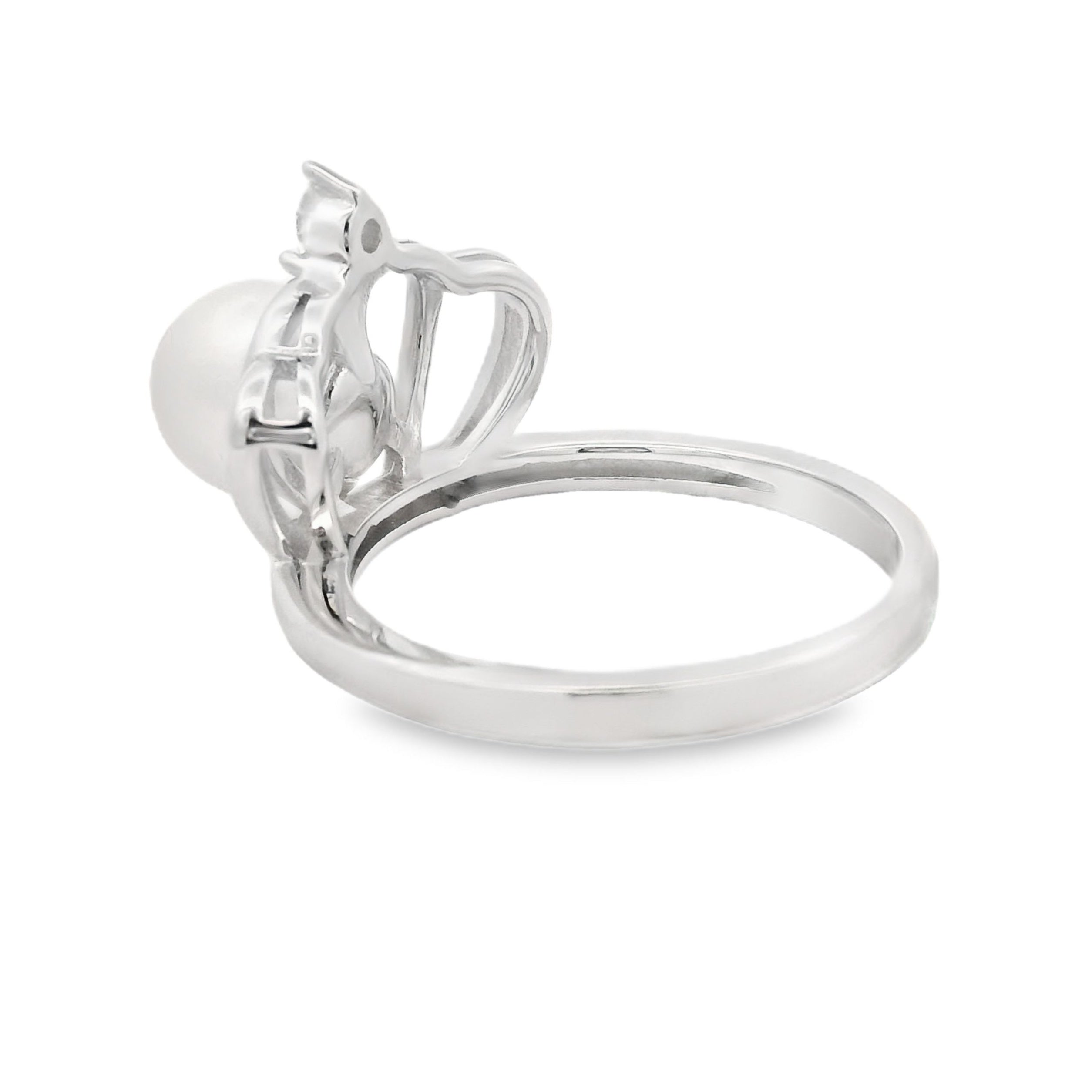 FW Pearl Cubic Zirconia Ring Sterling Silver