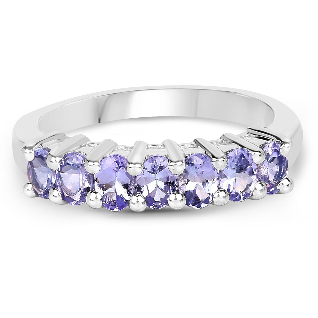 1.19 Carat Genuine Tanzanite .925 Sterling Silver Ring