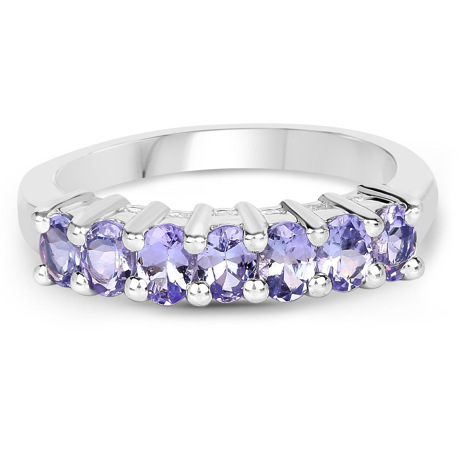 1.19 Carat Genuine Tanzanite .925 Sterling Silver Ring