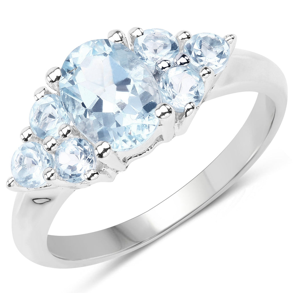 2.32 Carat Genuine Blue Topaz .925 Sterling Silver Ring