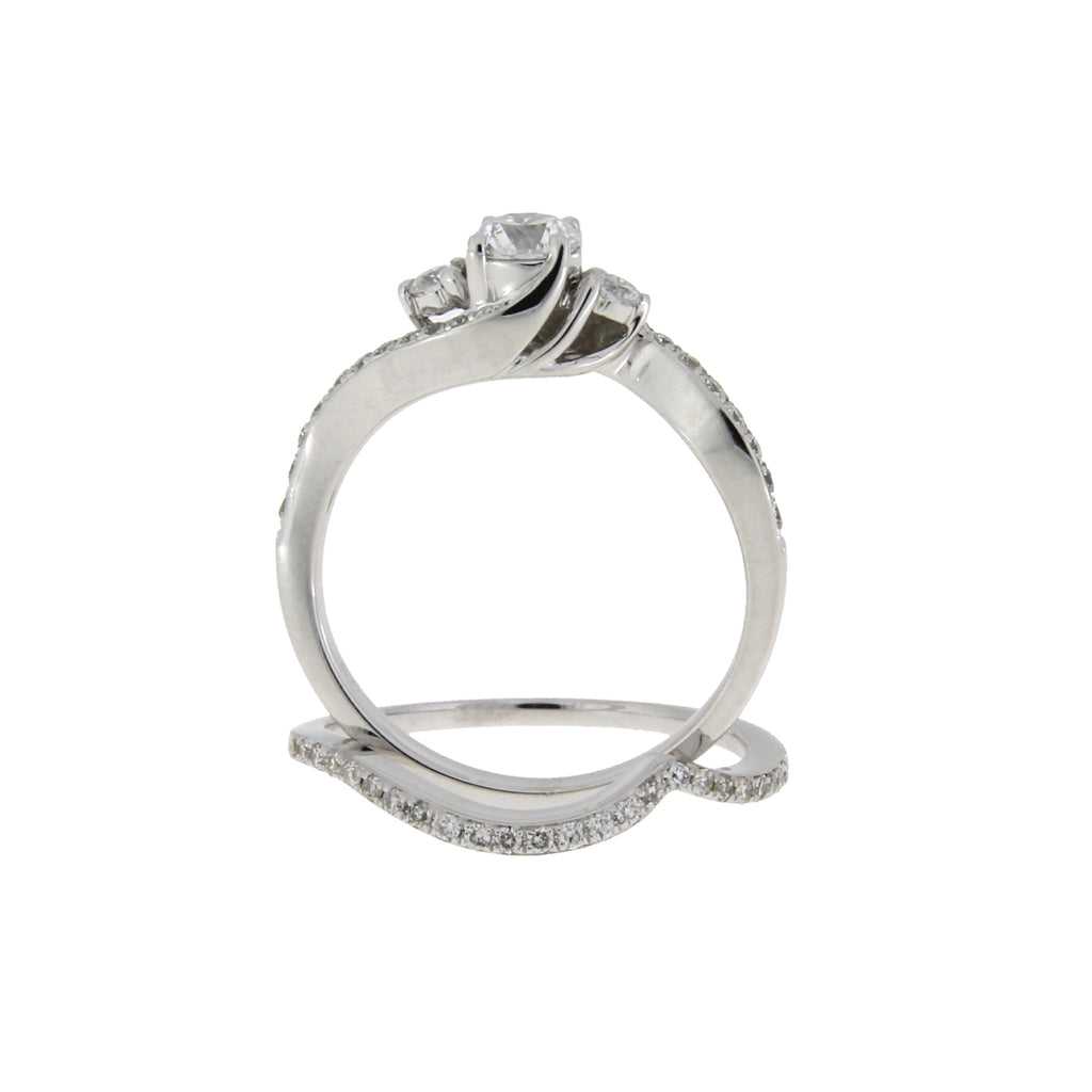 .70ct Diamond Engagement Ring Set 14K White Gold