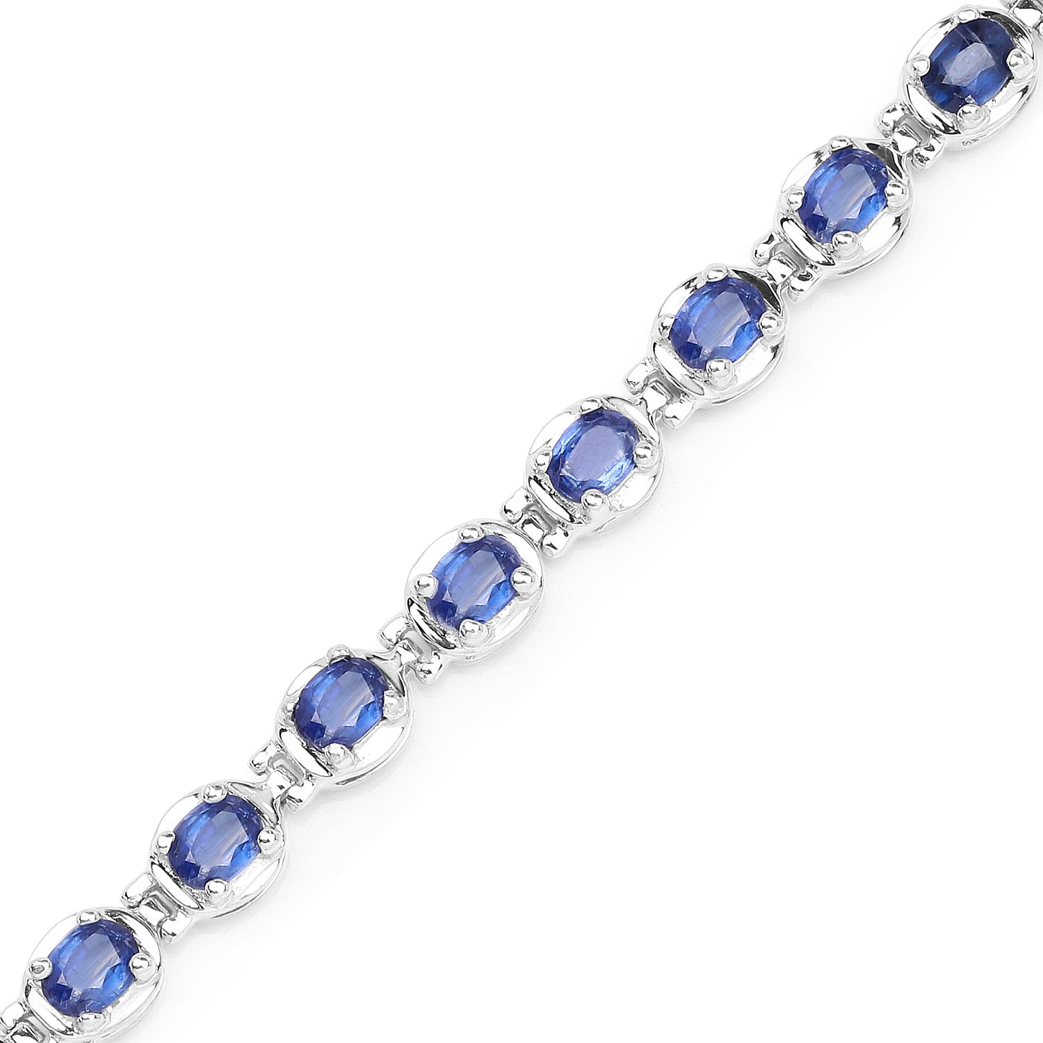 7.02 Carat Genuine Kyanite .925 Sterling Silver Bracelet