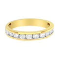IGI Certified 18K Yellow Gold 1.0 Cttw Channel Set Round-Cut Diamond 11 Stone Anniversary/Wedding Band Ring (I-J Color, I1-I2 Clarity) - Size 9.5