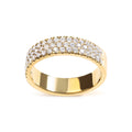14K Yellow Gold Pave Set 3/4 cttw Multi Row Diamond Band Ring  (H-I Color, SI2-I1 Clarity) - Size 7