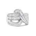 14K White Gold 2.0 Cttw Diamond Channel Set Bypass Ring