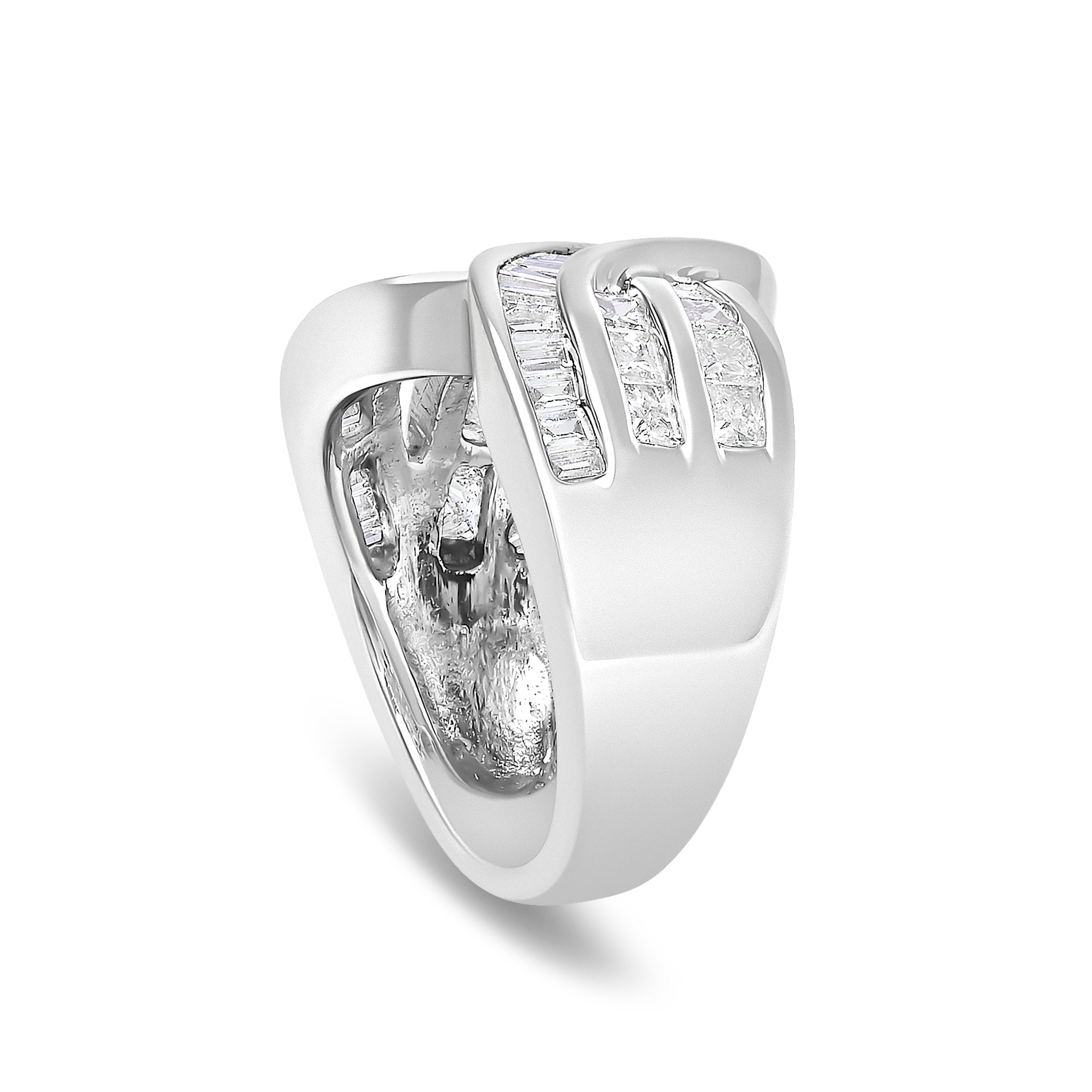 14K White Gold 2.0 Cttw Diamond Channel Set Bypass Ring