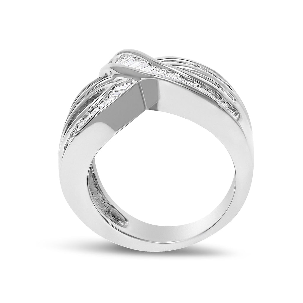 14K White Gold 2.0 Cttw Diamond Channel Set Bypass Ring