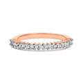 10K Rose Gold Plated Sterling Silver 1/3 Cttw Diamond Band Ring