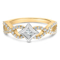 10K Two-Tone 5/8 Carat Total Weight Diamond Kite and Twist Shank Ring (H-I Color, SI2-I1 Clarity)