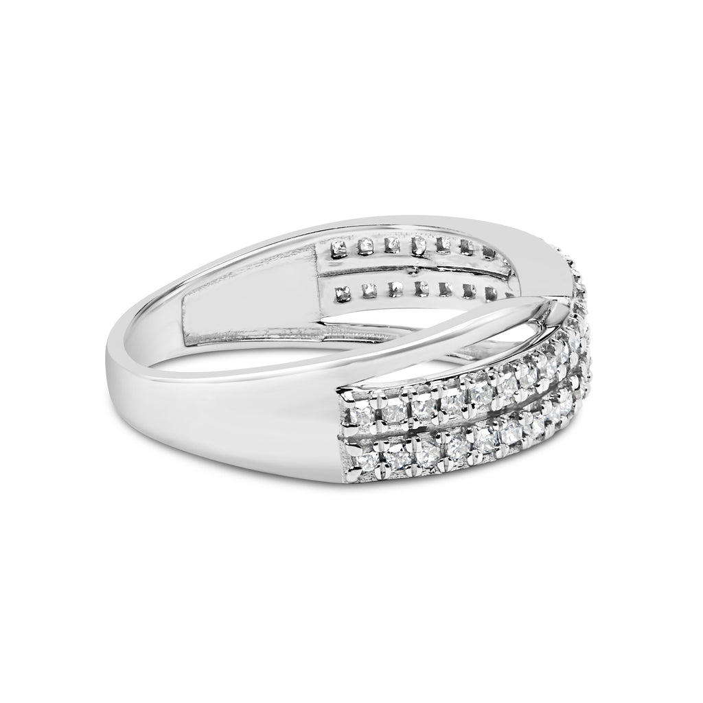 10K White Gold 1/2 Cttw Princess Diamond Split Shank Band Ring