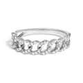 .925 Sterling Silver 1/4 Cttw Diamond Curb Link Band Ring