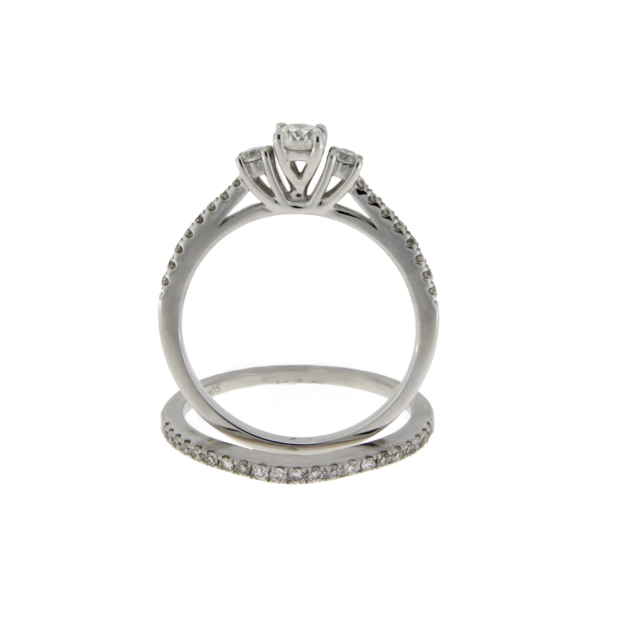.45ct Diamond Engagement Ring Set 14K White Gold