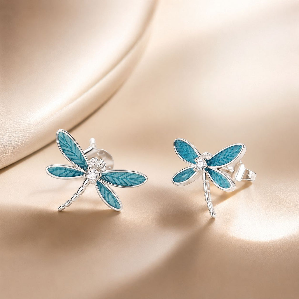 925 Sterling Silver & Platinum Plated Pavé Setting CZ Earrings
