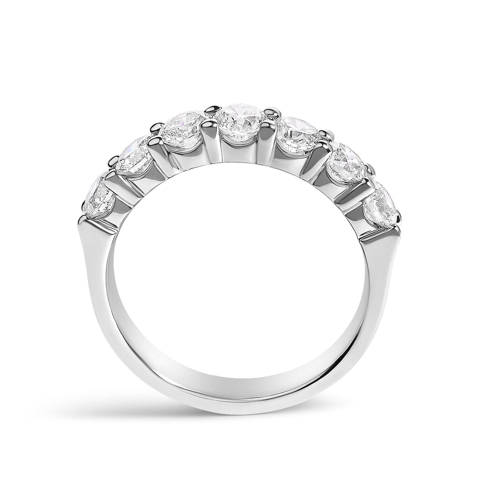 14K White Gold 1 1/2 Cttw Diamond 7 Stone Band Ring
