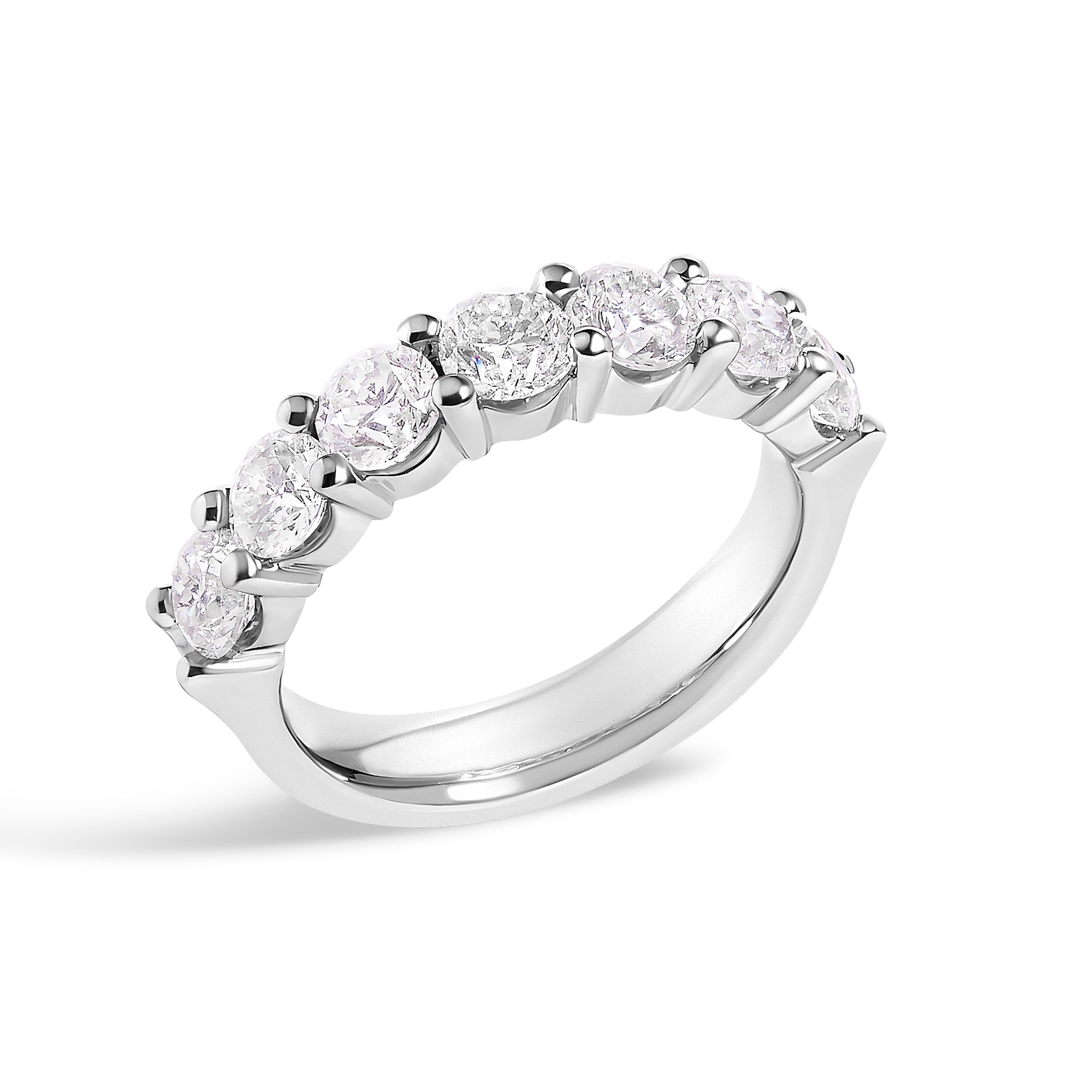 14K White Gold 2. 0 Cttw Diamond 7 Stone Band Ring