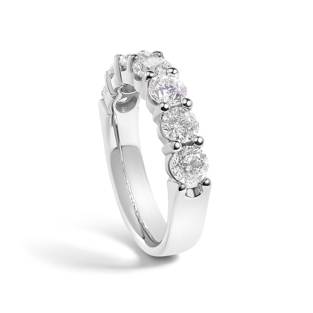 14K White Gold 2. 0 Cttw Diamond 7 Stone Band Ring