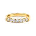 14K Yellow Gold 1/2 Cttw Diamond 7 Stone Band Ring