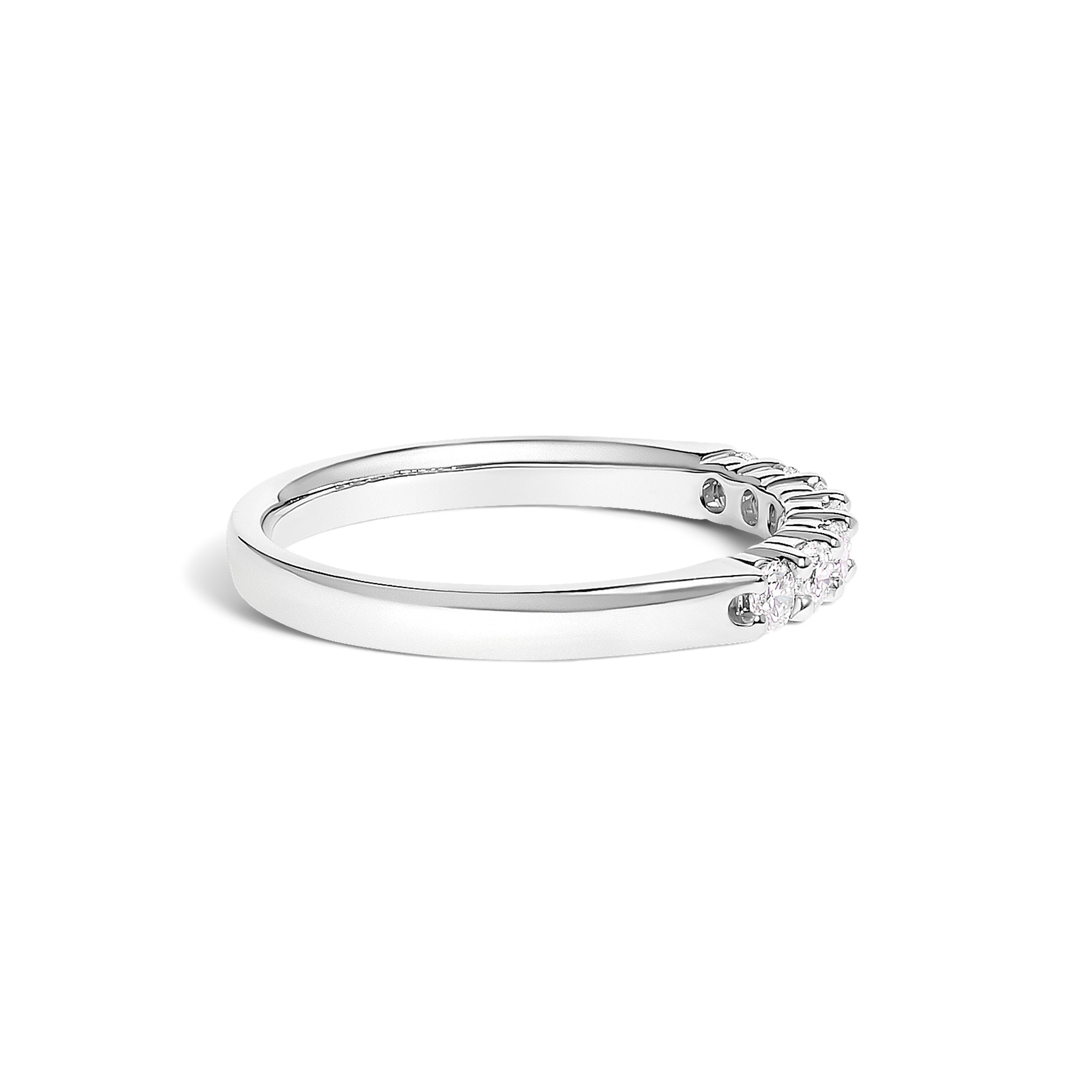 14K White Gold 1/3 Cttw Diamond 7 Stone Band Ring