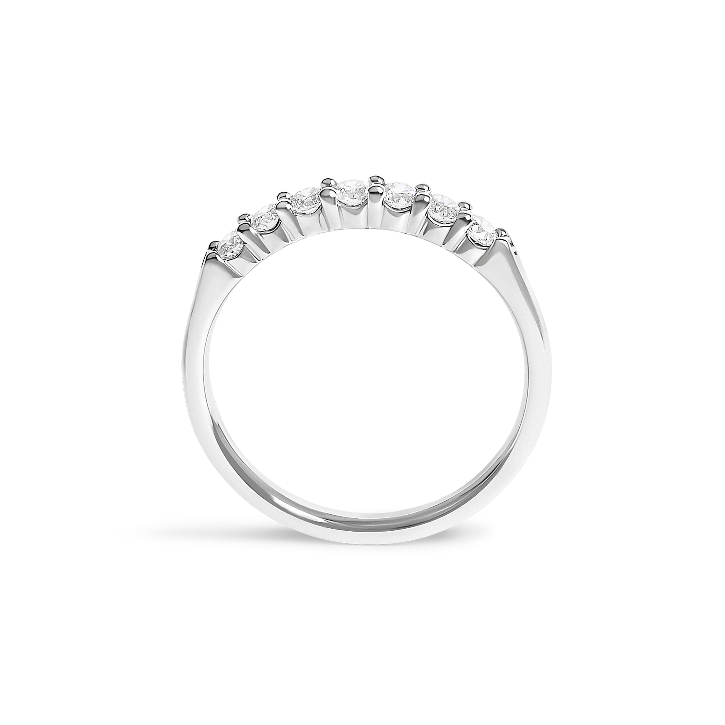 14K White Gold 1/3 Cttw Diamond 7 Stone Band Ring