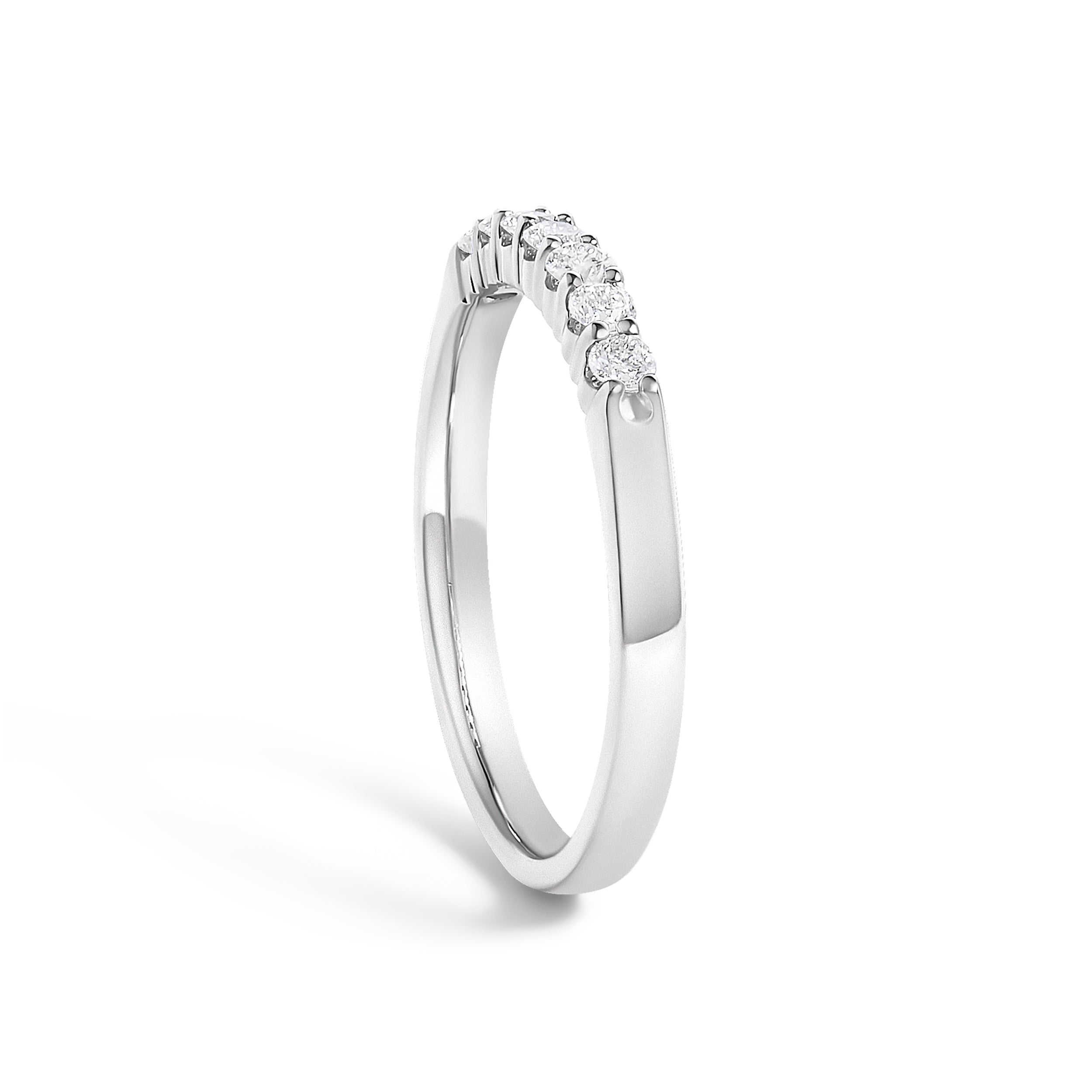 14K White Gold 1/4 Cttw Diamond 7 Stone Band Ring